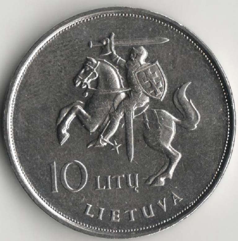 (1993) Монета Литва 1993 год 10 лит &quot;Иоанн Павел II. Визит в Литву&quot;  Медь-Никель  UNC