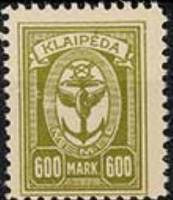 (1923-) Марка Литва "Якорь"  ☉☉ - марка гашеная в идеальном состоянии, без наклеек и/или их следов Θ