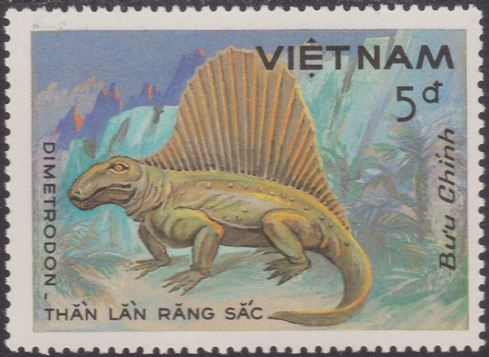 (1984-097a) Марка Вьетнам &quot;Диметродон&quot;  Без перфорации  Доисторические животные III Θ
