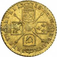 (№1718) Монета Великобритания 1718 год frac14; Guinea (Джордж Я)