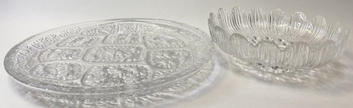 Блюдо + салатник стекло хрусталь СССР 