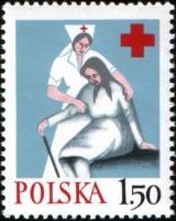 (1977-001) Марка Польша "Помощь пожилым"    Польский красный крест III Θ