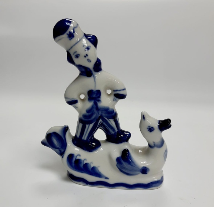 Фарфоровый сувенир &quot;По Казанке&quot;, гжель.