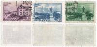 1948-125-127 Серия Набор марок 3 шт СССР Перф лин 12¼  Свердловск 225 лет II Θ