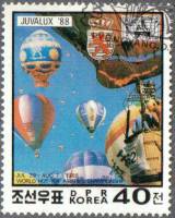 (1988-014a) Лист (4м) Северная Корея "Воздушные шары"   Выставка почтовых марок "Juvalux '88", Люксе