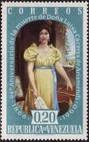 (№1960-1364) Марка Венесуэла 1960 год "Dontildea Луиза Caacuteceres де Арисменди", Гашеная