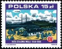 (1988-029) Марка Польша "Чугунолитейный завод "    70 лет независимой республике III Θ