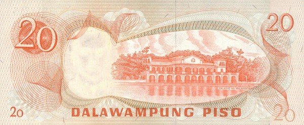 1970 Банкнота Филиппины 1970 год 20 песо Мануэль Кесон   UNC