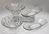 Салатники 2 шт и Селедочницы 2 шт стекло СССР винтаж ретро праздничная сервировка 