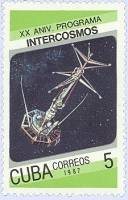 (1987-013) Марка Куба "Интеркосмос-2"    20 лет программе Интеркосмос II Θ