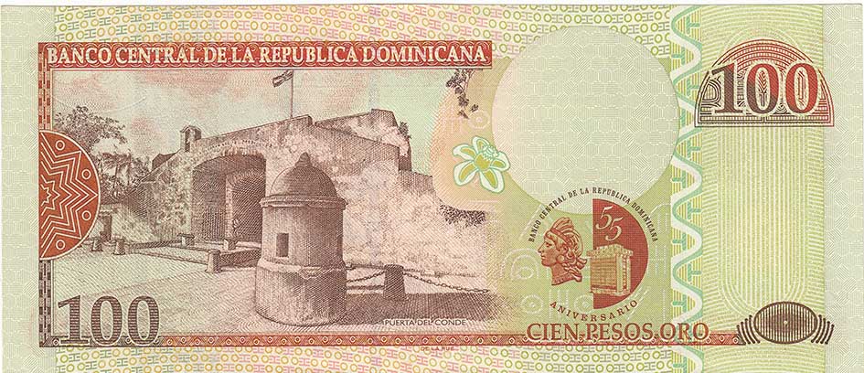 () Банкнота Доминикана 2002 год 100  &quot;&quot;   UNC
