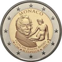 (008) Монета Монако 2018 год 2 евро "250 лет Франсуа-Жозефу Бозио"  Биметалл  PROOF
