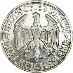 (1928d) Монета Германия (Веймар) 1928 год 3 марки   1000 лет основания Динкельсбюля Серебро Ag 500  