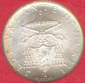 () Монета Ватикан 1963 год 500  &quot;&quot;    AU