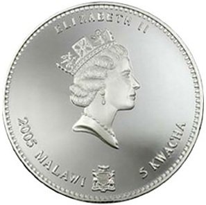 (2005) Монета Малави 2005 год 5 квача &quot;Год лошади&quot;  Медно-никель, покрытый серебром  PROOF