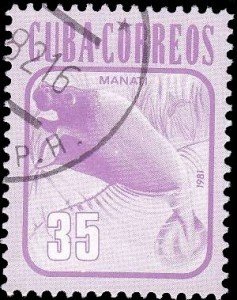 (1981-084) Марка Куба &quot;Американский ламантин&quot;    Фауна. Стандартный выпуск II Θ