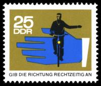 (1966-019) Марка Германия (ГДР) "Велосипед"    Безопасность движения II O