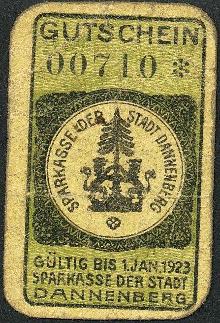 (№1923) Банкнота Германия 1923 год &quot;5 Pfennig&quot;