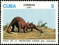 (1987-037) Марка Куба "Трицератопс"    Доисторические животные II Θ