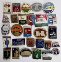 Набор значков знаков (30 шт.) СССР "Города" На булавке 