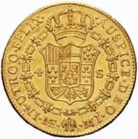 (№1772km81) Монета Перу 1772 год 4 Escudos