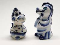 Статуэтки фигурки мини 2 штуки Драконы гжель высота 8 и 10 см