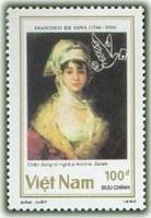 (1990-028) Марка Вьетнам "Антония Зарате, Гойя"    Выставка марок LONDON '90 III O