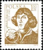 (1972-090) Марка Польша "Н. Коперник (Желто-коричневая)"    Н. Коперник (Стандартный выпуск) III O