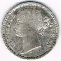 (№1840km454.3) Монета Индия 1840 год frac14; Rupee