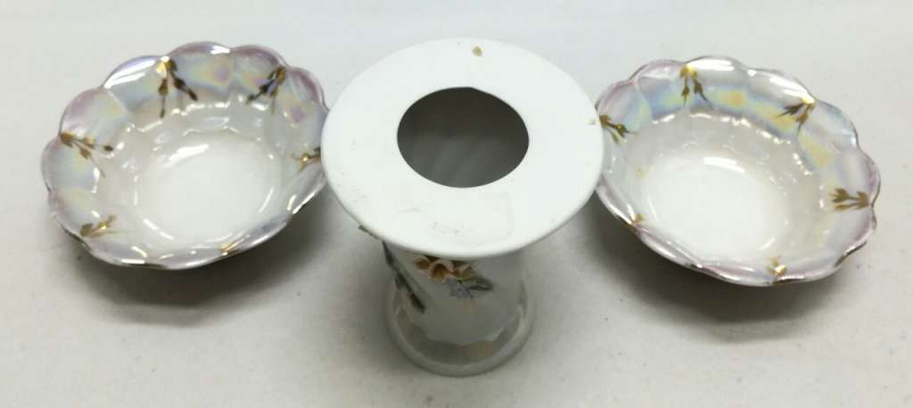 Набор фарфора, перламутр, 3 предмета