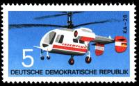 (1972-022) Марка Германия (ГДР) "Вертолет"    Авиация III O