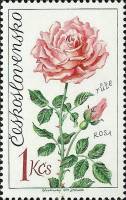 1973-032 Марка Чехословакия Дальний Восток (Рис.18х33мм.)   Выставка цветов III O