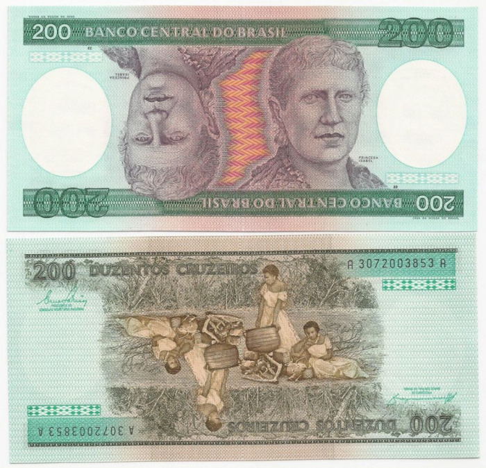 (1981) Банкнота Бразилия 1981 год 200 крузейро &quot;Изабелла&quot;   XF