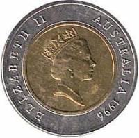 (,) Монета Австралия 1996 год 5 долларов   Биметалл  UNC
