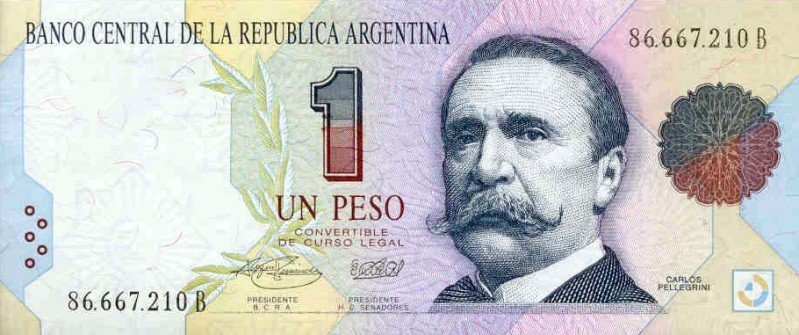 (№1993P-339b) Банкнота Аргентина 1993 год &quot;1 Peso&quot;