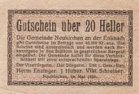 (№1920) Банкнота Австрия 1920 год "20 Heller"