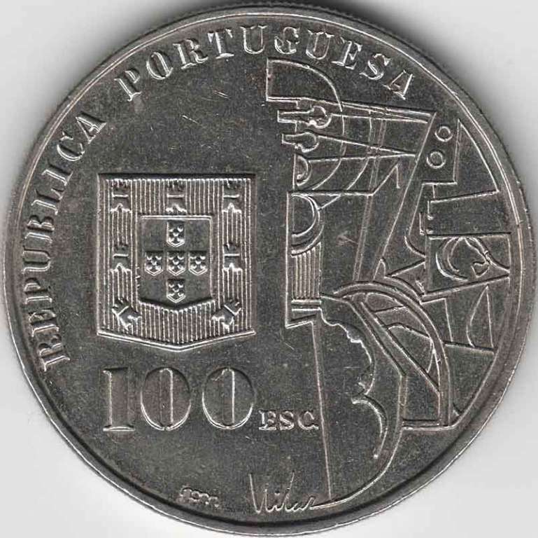 (1987) Монета Португалия 1987 год 100 эскудо &quot;Амадеу ди Соза-Кардозу&quot;  Медь-Никель  UNC