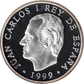 (1999) Монета Испания 1999 год 2000 песет &quot;750 лет Правительству Барселоны&quot;  Серебро Ag 925  PROOF