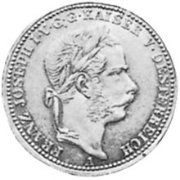 () Монета Австро-Венгрия 1866 год 1  ""   Биметалл (Платина - Золото)  UNC
