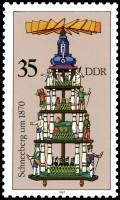 (1987-089) Марка Германия (ГДР) "Пирамида (4)"    Рождество III O