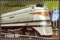 Марка Мозамбик 2002 год "Чикаго, Милуоки, Св. Павел и Тихоокеанская железная дорога", Гашеная