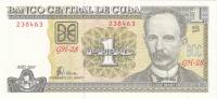 () Банкнота Куба 2007 год 1  ""   UNC
