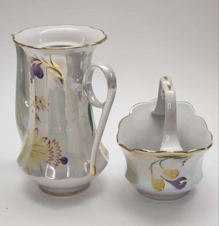 Кофейник и конфетница перламутр Коростень