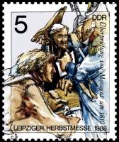 (1988-064) Марка Германия (ГДР) "Ярмарка (1810)"    Ярмарка, Лейпциг II Θ