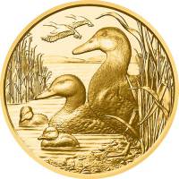 (017) Монета Австрия 2018 год 100 евро "Кряквы" 1. Памятные Золото Au 986  PROOF