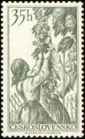 (1956-038) Марка Чехословакия "Сбор хмеля"    Богатства нашей страны I Θ