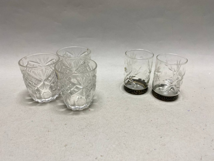 Рюмки хрусталь разного размера, 5 шт