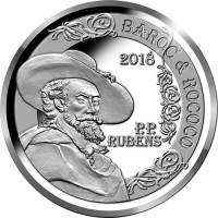 (30) Монета Бельгия 2018 год 10 евро "Питер Пауль Рубенс"  Серебро Ag 925  PROOF