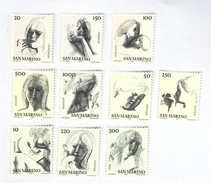 (--) Набор марок Сан-Марино &quot;10 шт.&quot;  Негашеные  , III O