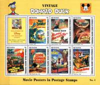 (№1996-5704) Лист марок Гайана 1996 год "Дональд Дак", Гашеный